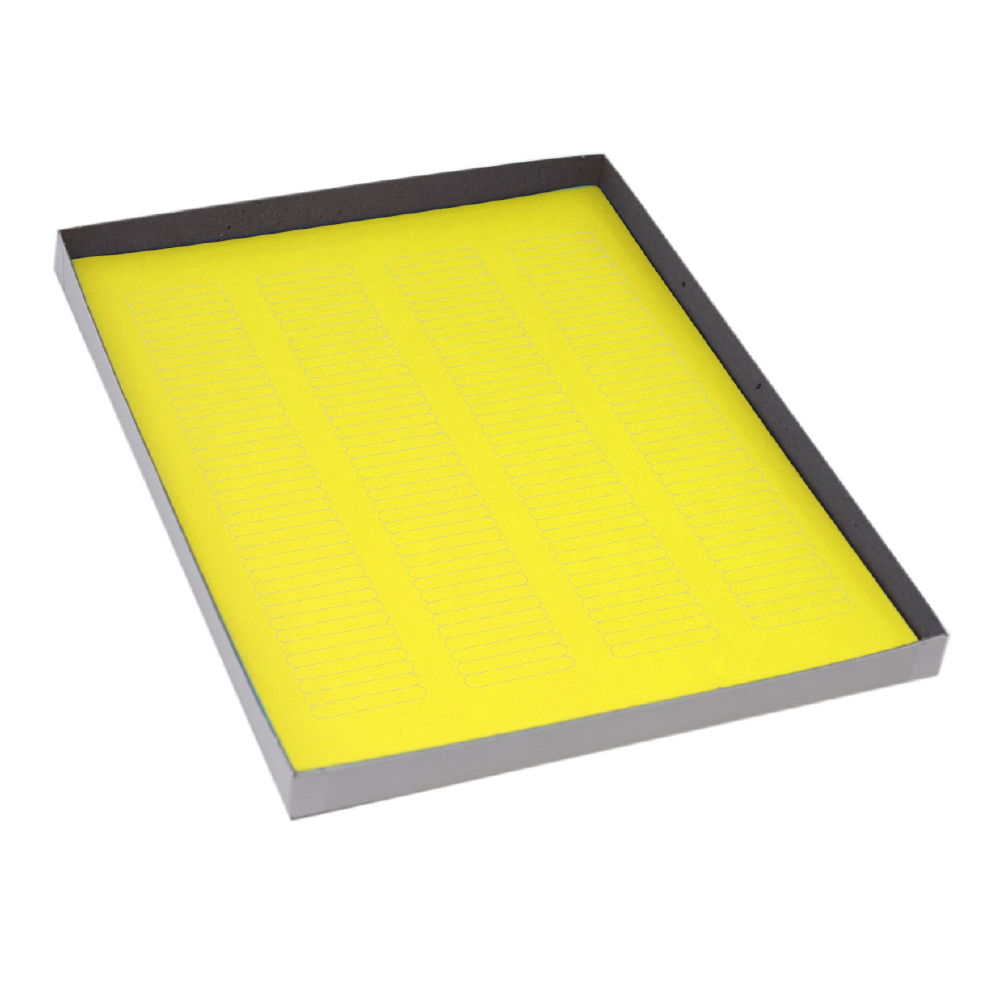 Globe Scientific Label Sheets, Cryo, 38x6mm, for Microplates, 20 Sheets, 156 Labels per Sheet, Yellow 